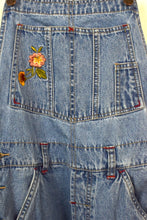 Load image into Gallery viewer, Floral Detailed Denim Overalls