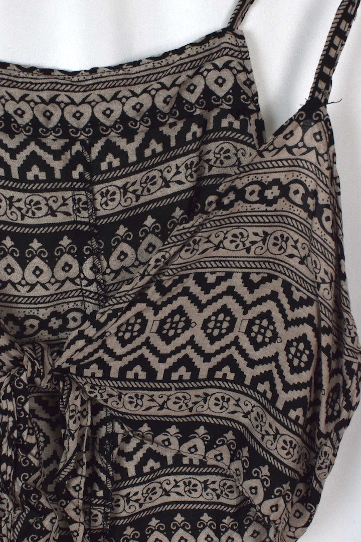 Reworked Abstract Print Tie Up Top