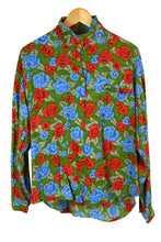 Load image into Gallery viewer, Red and Blue Rose Print Blouse