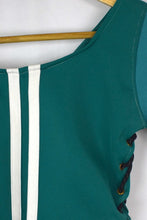 Load image into Gallery viewer, Green Reworked Adidas Brand Crop Top