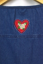 Load image into Gallery viewer, Reworked Lovehearts Denim Baby Doll Top
