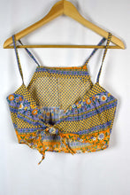 Load image into Gallery viewer, Reworked Colourful Floral Print Tie Up Top