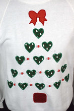 Load image into Gallery viewer, 80s/90s Love Heart Christmas Tree Sweatshirt