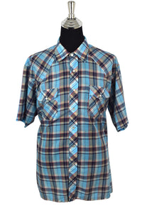 Blue Checkered Western Shirt