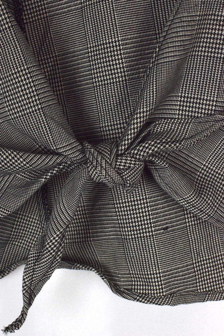 Reworked Checkered Tie Up Top