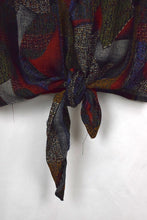 Load image into Gallery viewer, Reworked Abstract Print Tie Up Top
