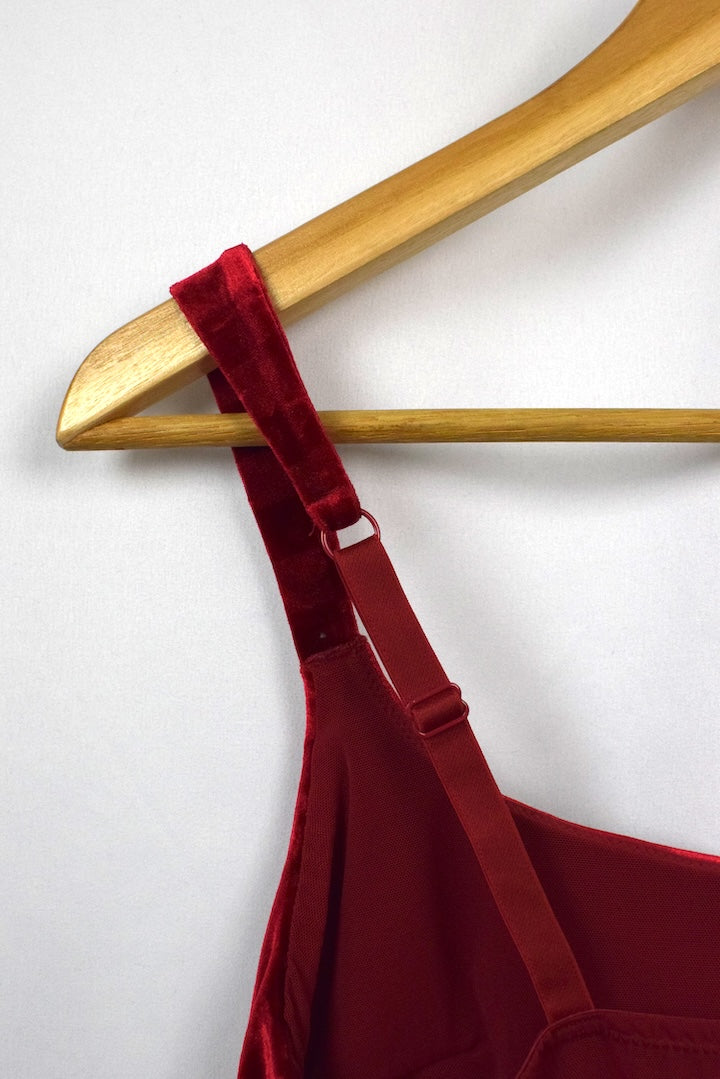 Velour Crop Singlet Top