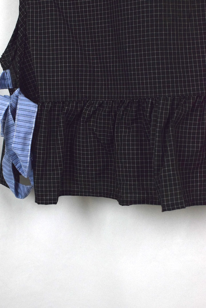 Reworked Checkered Babydoll Top