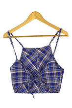 Load image into Gallery viewer, Reworked Checkered Tie Up Top