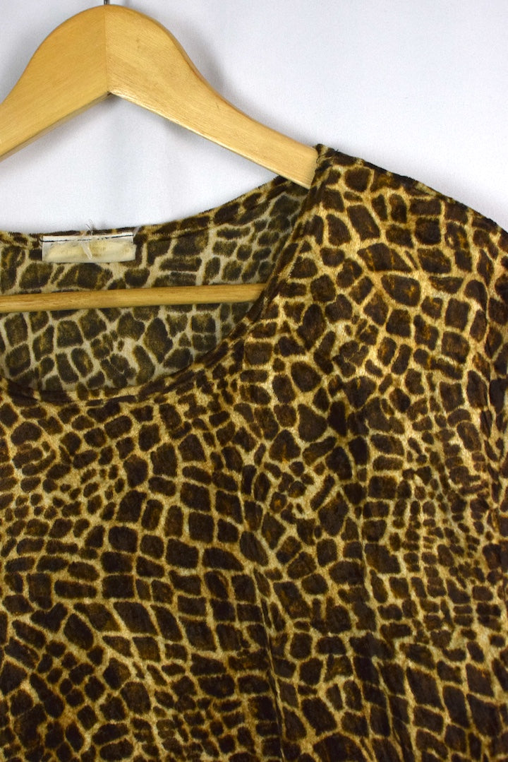 Giraffe Print Velvet Top