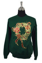 Load image into Gallery viewer, 80s/90s Gold Christmas Wreath Sweatshirt