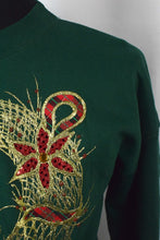 Load image into Gallery viewer, 80s/90s Gold Christmas Wreath Sweatshirt