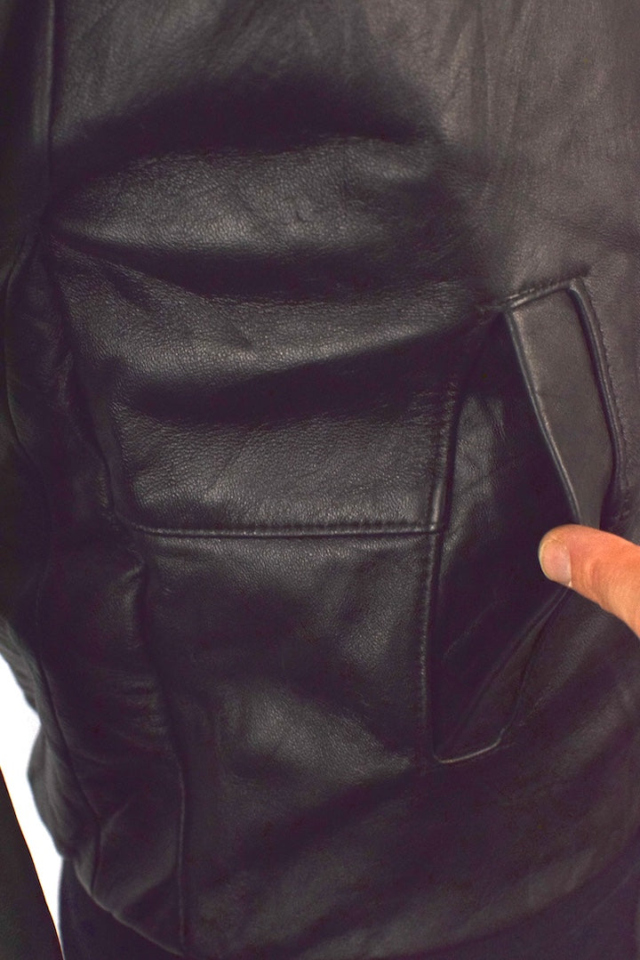 Reworked Black Leather Jacket