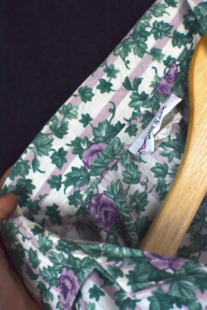 80s/90s Floral Print Blouse