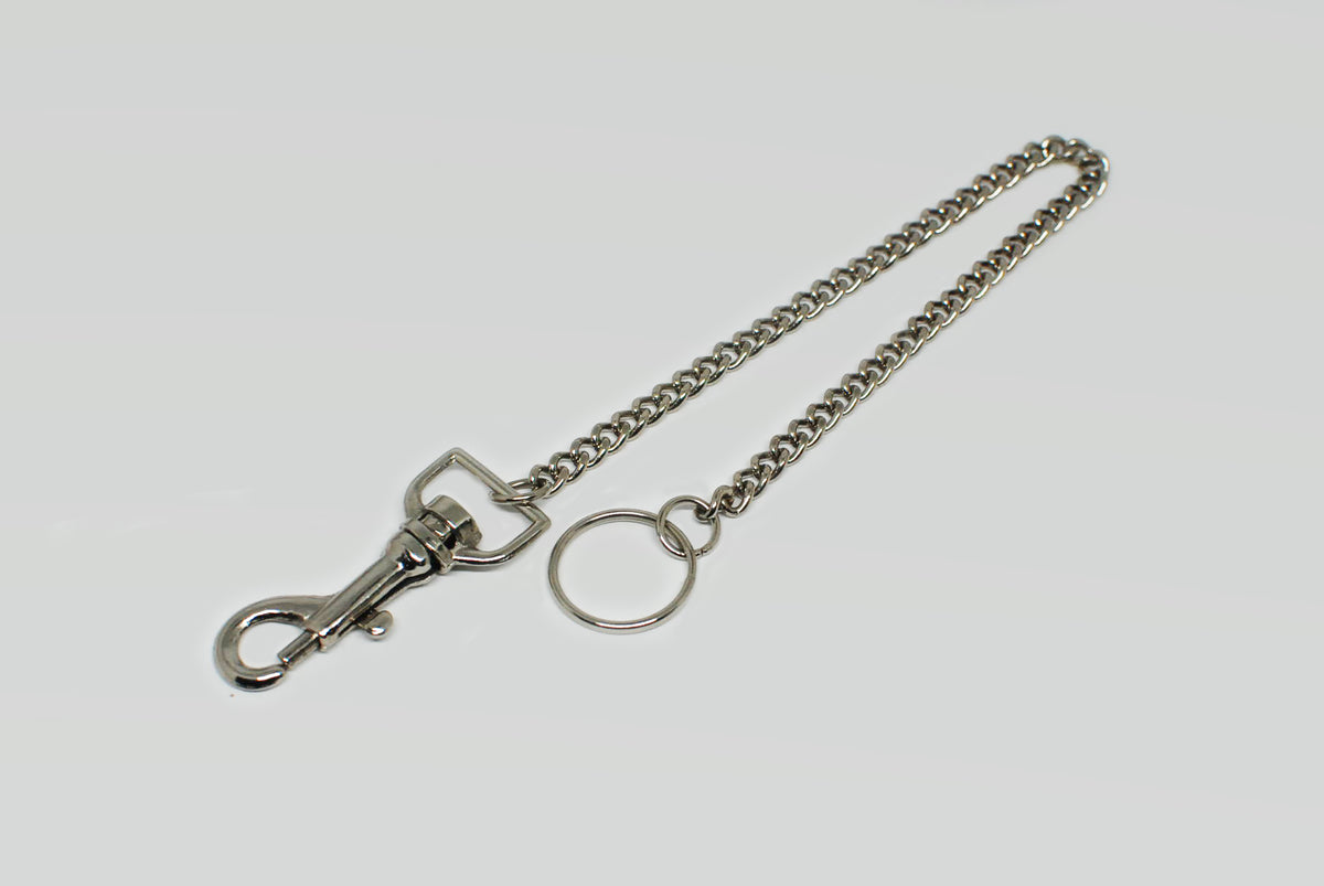 Long Silver Metal Curb Keychain