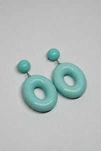 90's Chunky Oval Plastic Drop Earrings