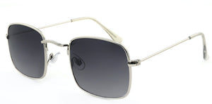 Retro Square Silver Smokey Sunglasses