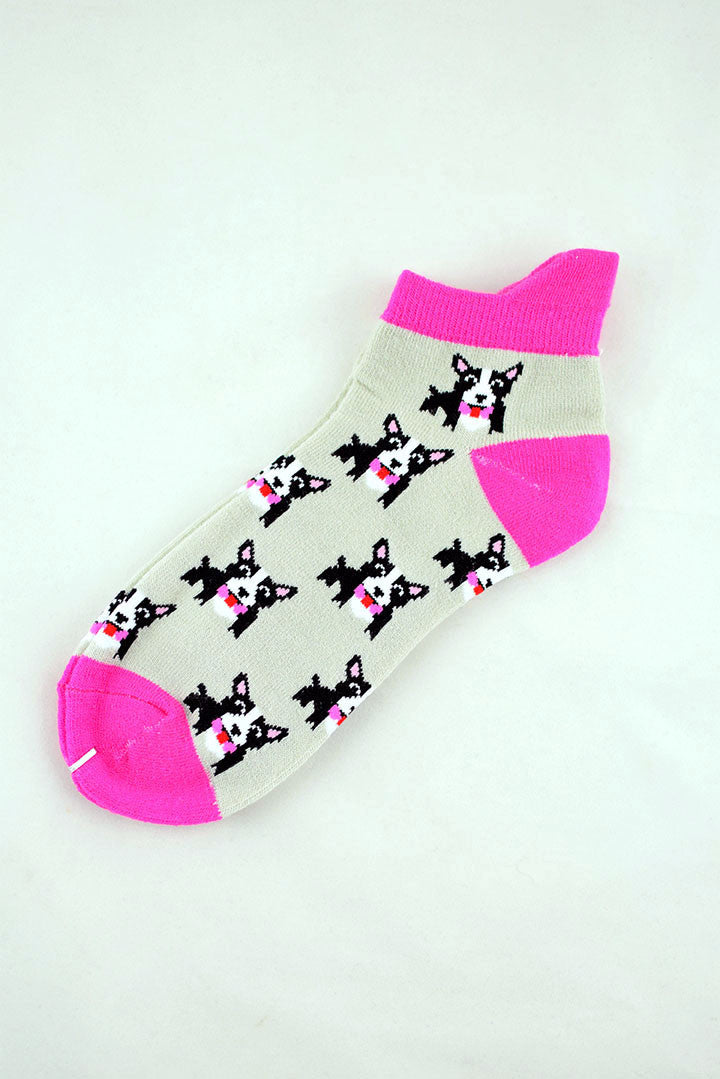 NEW Grey and Pink Bow Tie Dogs Anklet Socks