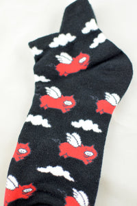NEW Flying Pig Anklet Socks