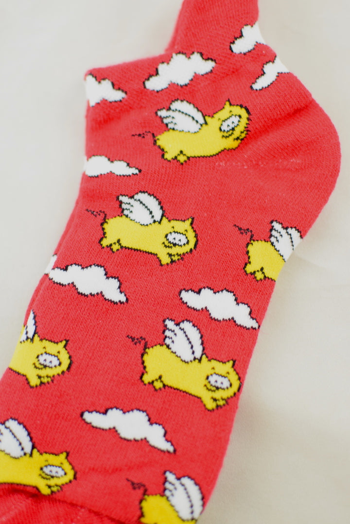 NEW Flying Pig Anklet Socks