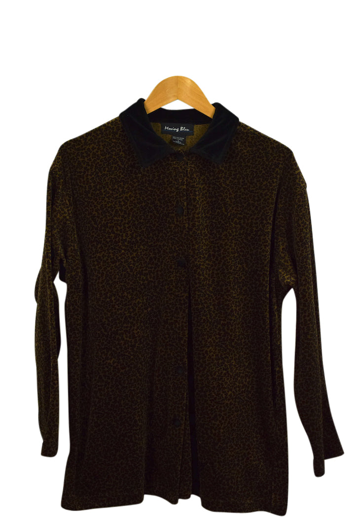 Cheetah Print Velour Shirt