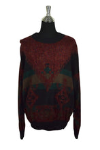 Load image into Gallery viewer, Navy Blue and Green Knitted Jumper