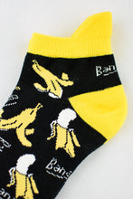 Load image into Gallery viewer, NEW Black and Yellow Bananas Anklet Socks
