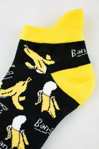 NEW Black and Yellow Bananas Anklet Socks