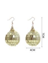 Load image into Gallery viewer, Large Silver Disco Ball Earrings
