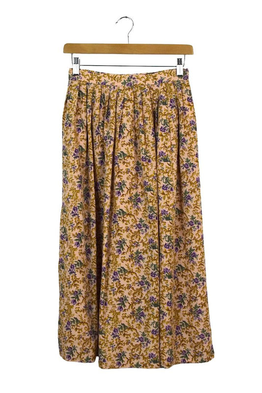 Pink Floral Print Skirt