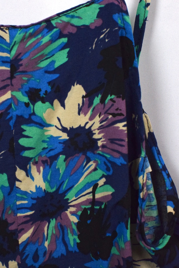Reworked Floral Print Tie Up Top