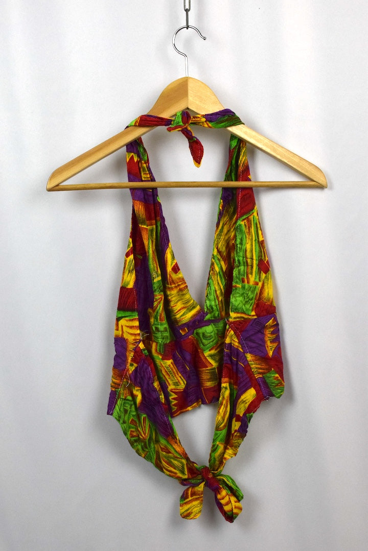 Reworked Vibrant Tie Up Top