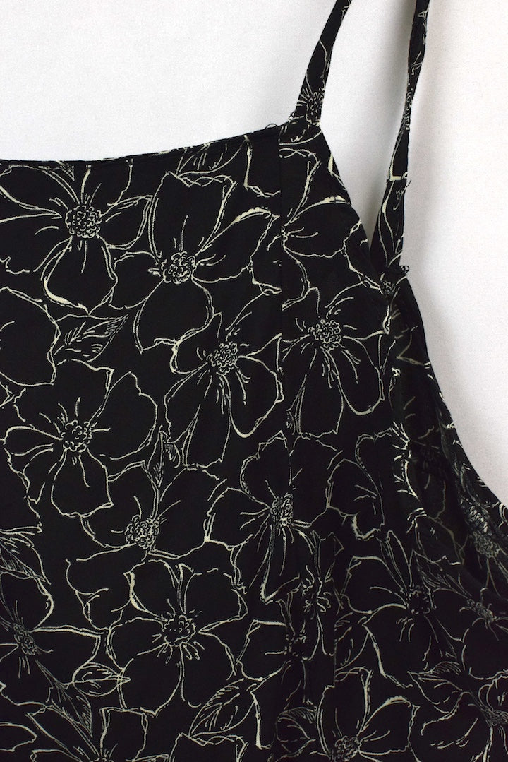 Reworked Floral Print Tie Up Top
