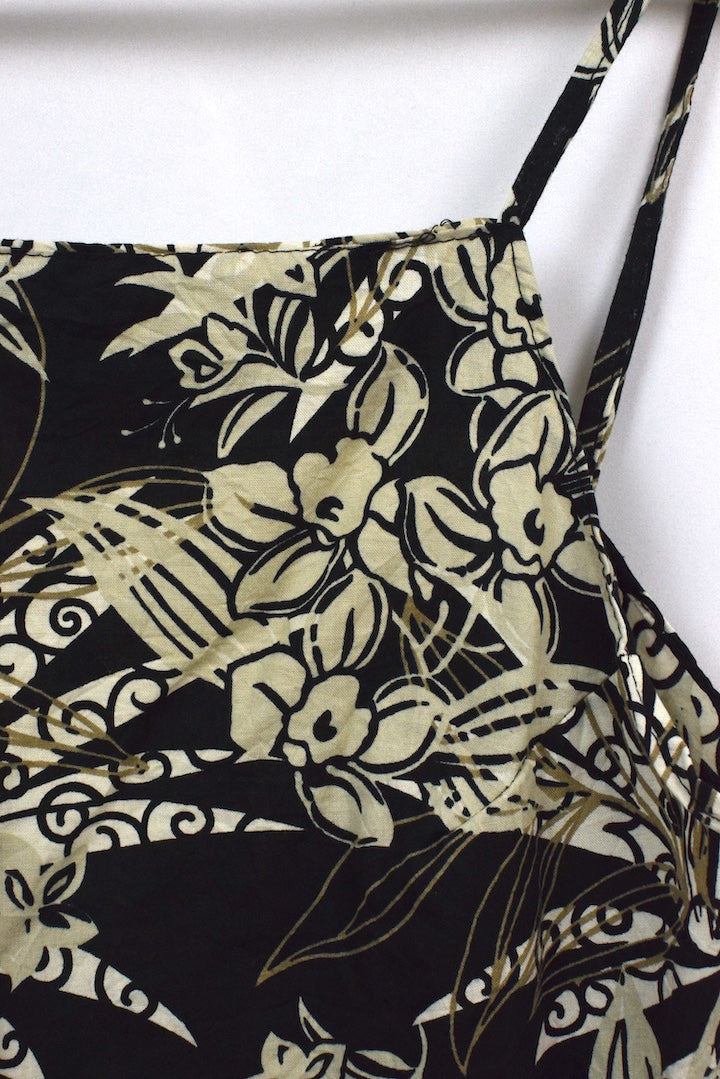 Reworked Leaf Floral Print Tie Up Top