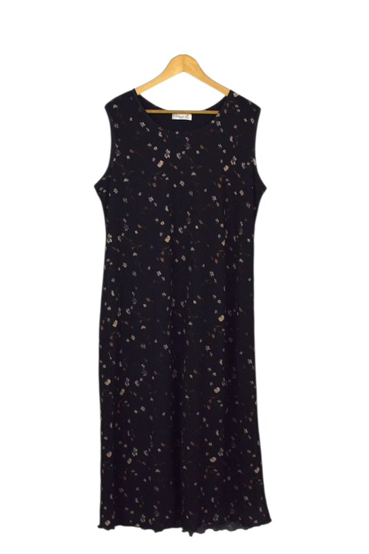 Navy Floral Print Dress