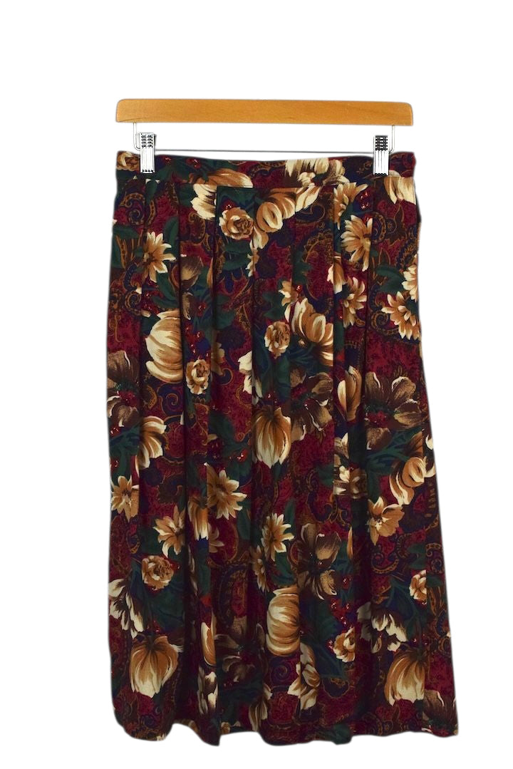 80s/90s Paisley Floral Print Skirt