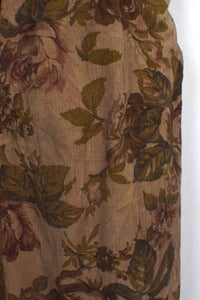 Rose Print Corduroy Skirt