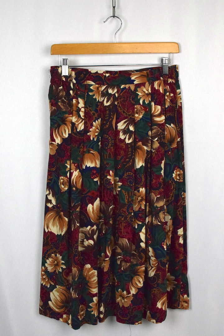 80s/90s Paisley Floral Print Skirt