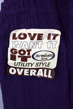 Load image into Gallery viewer, DEADSTOCK 90s Purple Corduroy Overalls
