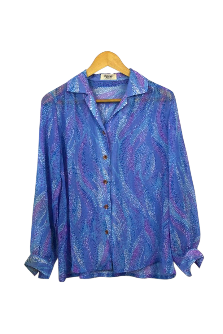 Abstract Leaf Print Blouse