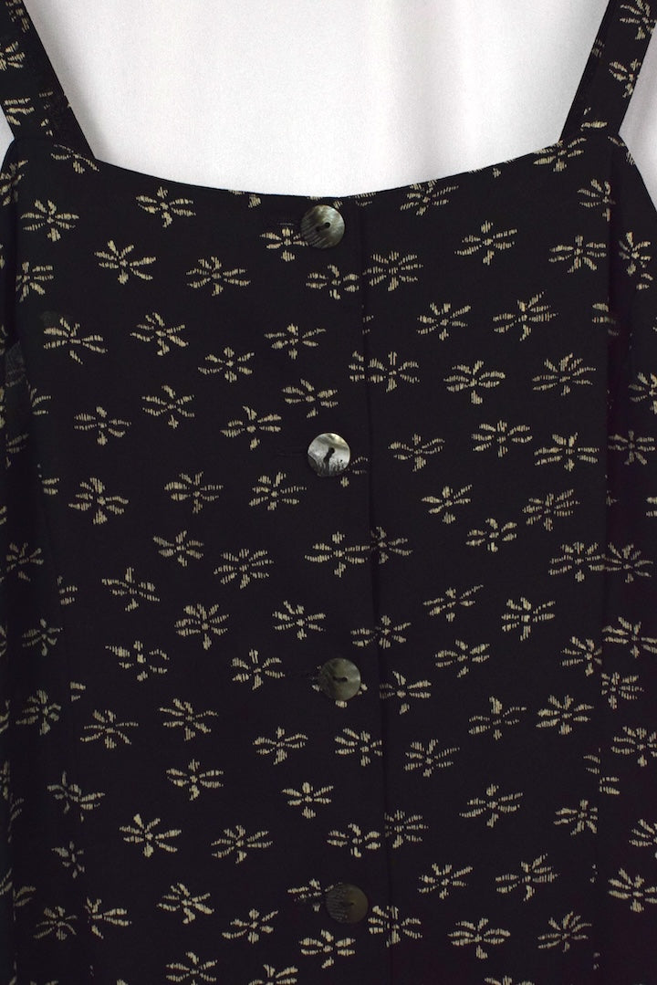 Black Floral Print Dress