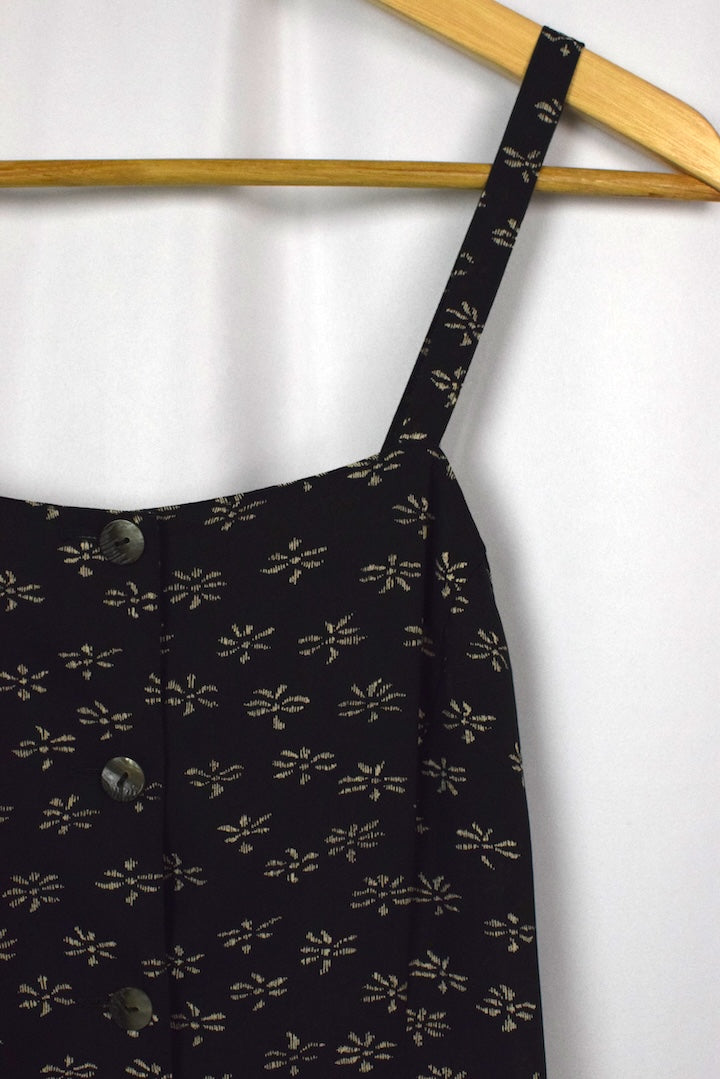 Black Floral Print Dress