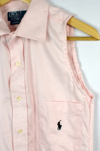 Reworked Cropped Pink Ralph Lauren Brand Top