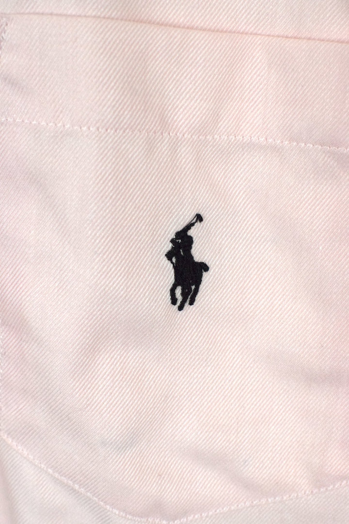 Reworked Cropped Pink Ralph Lauren Brand Top
