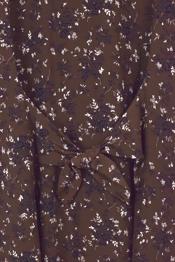 Reworked Brown Floral Print Dress