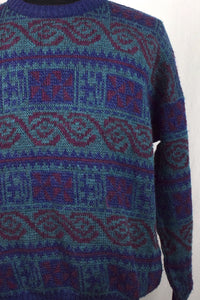 80s Abstract Knitted Jumper