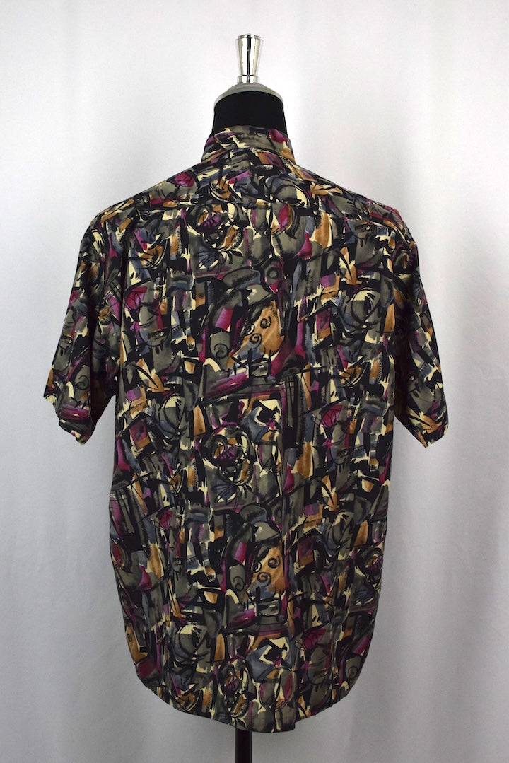 Goldas Brand Abstract Print Silk Shirt