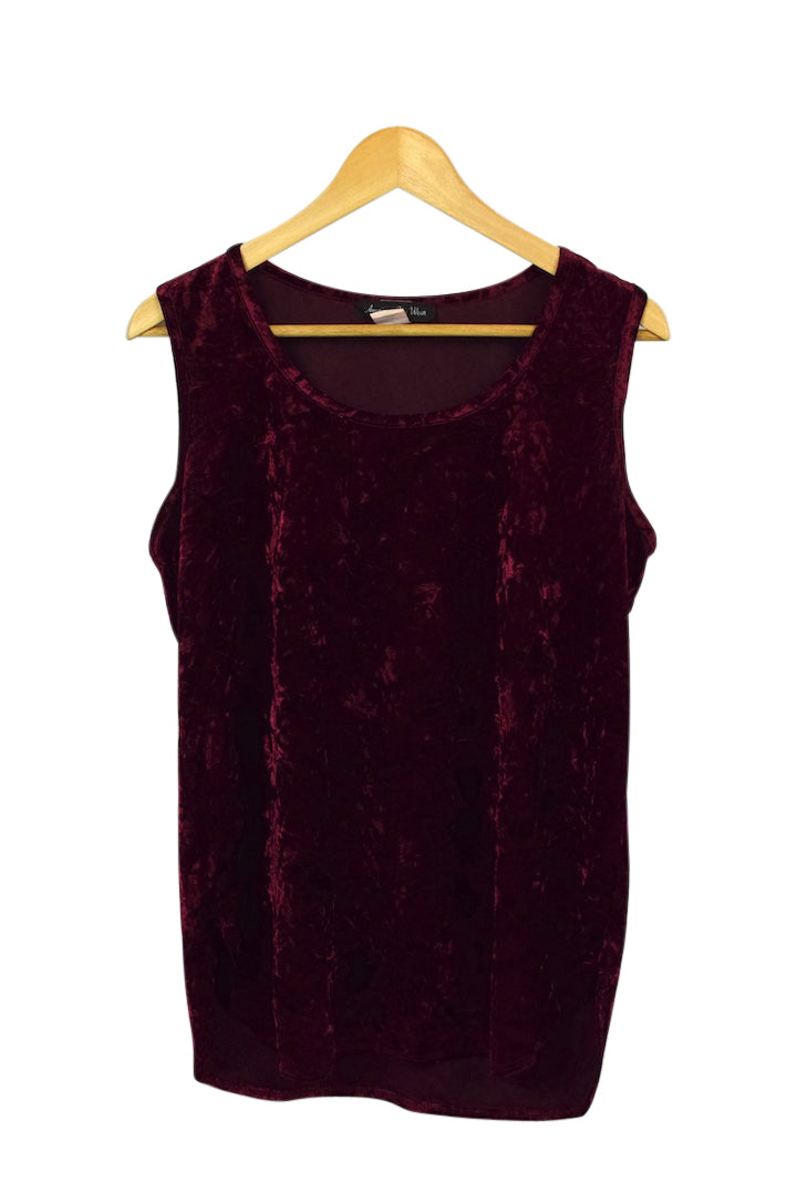 80s/90s Red Velvet Top