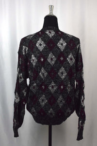 Knitted Diamond Pattern Cardigan