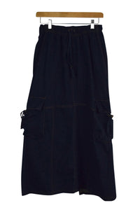 Reworked Denim Cargo Skirt